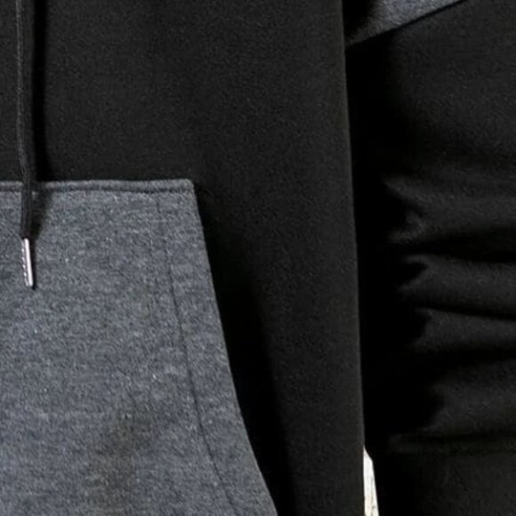 Multicolor Casual Colorblock Men's Cut And Sew Hoo - Picture 6 of 6